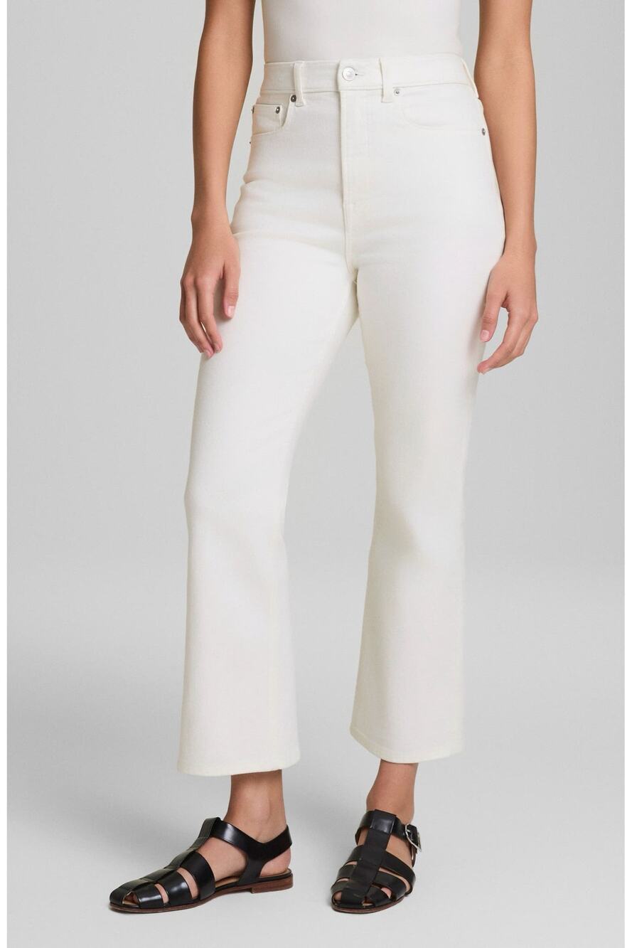 SPANX Kick Flare Jeans Women’s Size 10 Linen High Rise Sculpting Stretch
